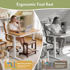 Double Step Foot Rest Under Desk with 4 Heights (Walnut Color) - Image 2