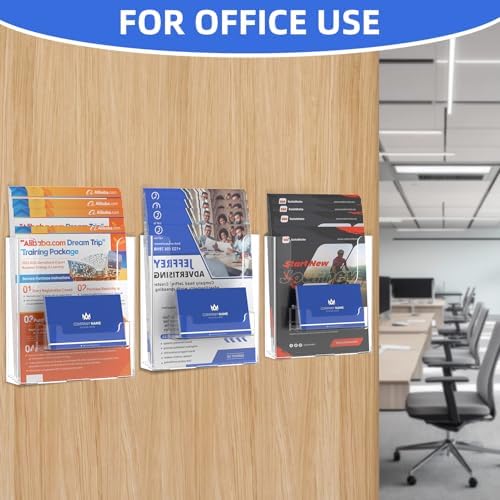 5 Pack 6 X 9 Inch Acrylic Brochure Holder Wall Mount, Pamphlet Holder Wall Mount, Clear Plastic Brochure Display Stand, Literature Flyer Holder Rack For Pamphlets, Mail , Magazines, Booklets Hold - Image 5