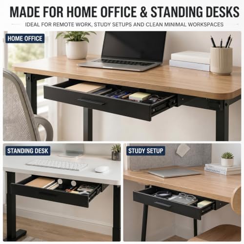 Menkxi 20 x 9 in Under Desk Drawer,Slide out Storage Organizer Heavy Duty - Image 5