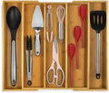 Purawood Kitchen Drawer Organizer - Expandable Utensil Drawer Organizer for Kitchen, Cutlery Tray & Silverware Organizer, 3-5 Slots - Bamboo Organizer for Utensils & Flatware (Natural) by PURAWOOD