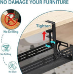 Under Desk Cable Management Tray, No Drill Mesh Cable Tray Cord Organizer - Image 6