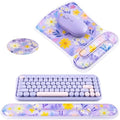 Ospelelf Mouse Pad with Wrist Rest and Ergonomic Gel Keyboard Hand Wrist, Support for Typing Gaming, Relieve Wrist Pain, Cool & Easy to Clean, for Office, Programmer, Home Computer Use Purple Floral by OspelelfOfficeSupplies