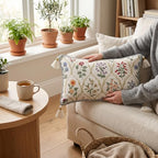 ISAENNE Designer Linen Throw Pillow Cover,Set of 2,28"x12"-Serenity B - Image 4