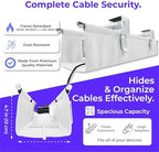 Ascrono Original Under Desk Cable Management Tray, White, 14.1" - Image 6