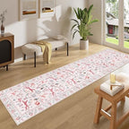 DUKINO 2x8 Washable Runner Rug, Non Slip Animal Kitchen Runner Rug, Pink - Image 3