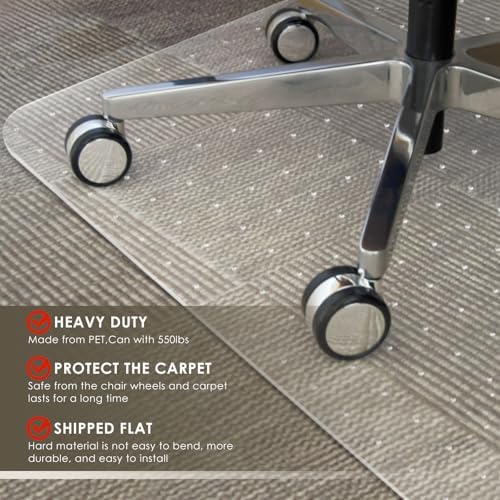 Azadx Heavy Duty Office Chair Mat for Carpet 36" x 48" with Lip Ship Flat - Image 3