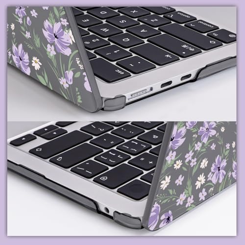 Purple Flowers Case for 2022-2026 MacBook Air 13.6 Inch M5/M4/M3/M2 - Image 5
