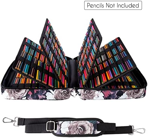 YOUSHARES Big Capacity Colored Pencil Case - 480 Slots large Pen Case Organizer with Multilayer Holder for Prismacolor Colored Pencils & Gel Pen (Grey Rose) - Image 2