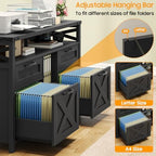 Halitaa File Cabinet with Open Storage Shelf for Home Office, Pure Black - Image 3