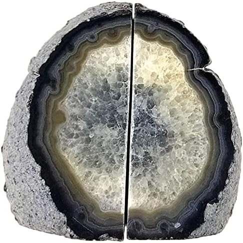 Agate Rock Bookend Heavy Duty Healing Crystal Stone Book Holders Decorative - Image 6