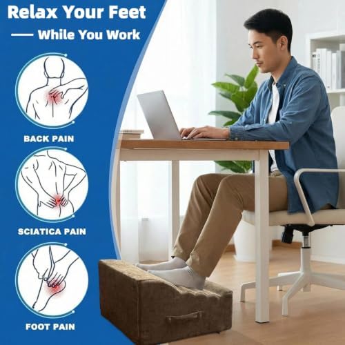 Foot Rest for Under Desk at Work, Non-Slip Office Foot Stool - Image 3
