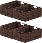 joybest Dark Brown Wicker Baskets for Shelves, Hand-woven Storage Baskets by joybest
