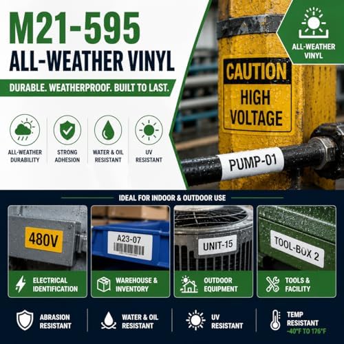 1 Roll Compatible with Brady M21-750-595-WT Label, Black/White, 0.75x21 - Image 4
