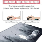 Large Keyboard Mouse Pad Set, Extended Mouse Pad+Keyboard Wrist Rest Support, Memory Foam Ergonomic Easy Typing, 4Pcs (31.5×11.8 in) Desk Pad Set for Office Home,Ghost in Misty Forest - Image 5