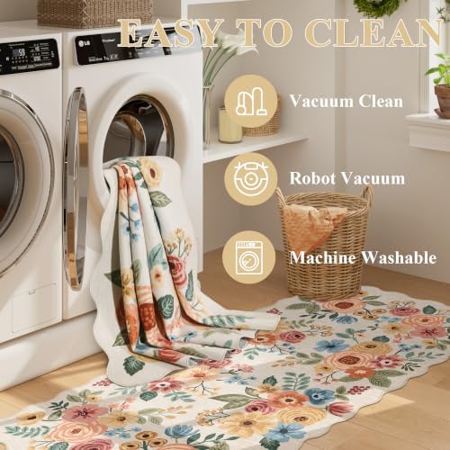 DUKINO 2x12 Washable Runner Rug, Long Runner Rug for Hallway, Beige Yellow - Image 6