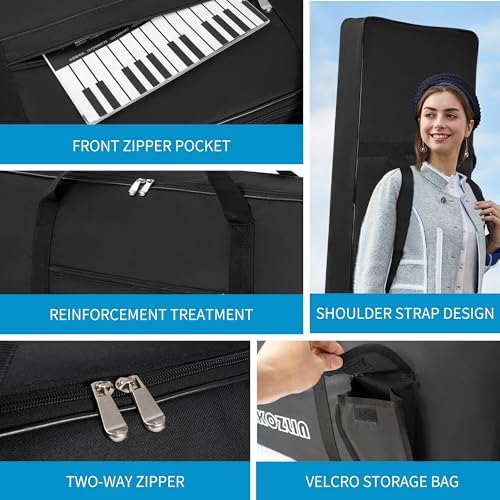 AKOZLIN 76-Key Portable Keyboard Bag, 46.8"x6"x18.1"Soft Gig Bag - Image 2