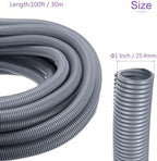 DMiotech 100ft Wire Loom Split Tubing 1 Inch(25.4mm) ID Gray - Image 3