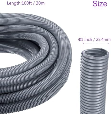 DMiotech 100ft Wire Loom Split Tubing 1 Inch(25.4mm) ID Gray - Image 3