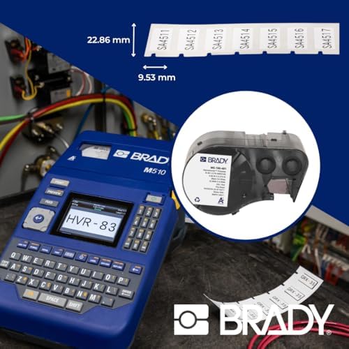 Brady StainerBondz™ Polyester Pre-Sized Labels for Label Printer BMP51/BMP53/M511-320 Self Adhesive Printer Labels - Black on White (25,40 mm (W) x 9,53 mm (H)) - M5-195-481 - Image 7