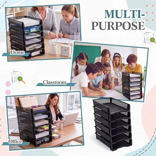 Geetery Turn in Trays Classroom, Black, Set of 6 - Image 5