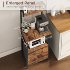 MAHANCRIS Printer Table with Storage, Home Printer Stand with File Cabinet, Fits A4/Letter Size Files, Printer Cabinet with Large Tabletop, Display Shelf, for Home Office, Rustic Brown PTHR3501 - Image 5