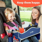 PILLANI Kids Travel Tray for Car - Toddler Travel Essential with iPad Holder & Dry Erase Board - Road Trip Essentials - Carseat Table - Toddler Lap Desk Organizer for Airplane - Kids Travel Essentials - Image 2