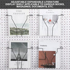 Wonderjune 4 Pcs Expandable Literature Display for Pegboard, Black - Image 3
