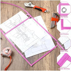 Geyee 50 Pack Job Ticket Holders Work Order Plastic Sleeves,Pink - Image 3