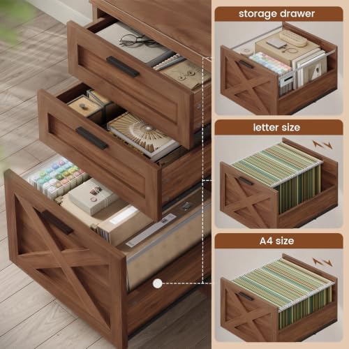 SEDETA 55.1" Farmhouse Executive Office Desk with 3 Drawers for Home Office - Image 3