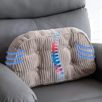 HIGOGOGO Lumbar Support Pillow for Recliner Chair/Accent Chair/Couch/Office Chair, Tufted Corduroy Back Support Cushion for Elderly, Recliner Cushions for Back Rest, Pain Relief, Reading, Grey - Image 2