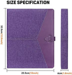 Toplive Padfolio 3 Ring Binder Organizer Business Portfolio Folder for Women, A4/ Letter Size PU Leather Portfolio Padfolio for Interview Conference Presentation, Purple - Image 6