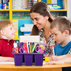 GlikCeil 24 Pcs Classroom Caddy Storage Basket with Handle,Multicolor - Image 4