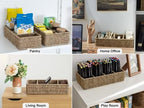 StorageWorks Seagrass Storage Baskets with Dividers for Pantry Shelves - Image 6