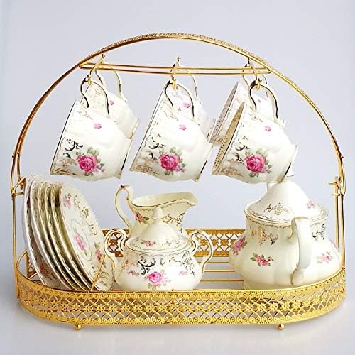 Mug Holder Coffee Cup Rack Stand - Wrought Iron Mug Rack Tea Set Organizer - Image 3