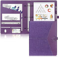 Toplive Padfolio 3 Ring Binder Organizer Business Portfolio Folder for Women, A4/ Letter Size PU Leather Portfolio Padfolio for Interview Conference Presentation, Purple by Toplive