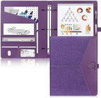 Toplive Padfolio 3 Ring Binder Organizer Business Portfolio Folder for Women, A4/ Letter Size PU Leather Portfolio Padfolio for Interview Conference Presentation, Purple by Toplive