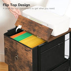 HOOBRO 2 Drawer Mobile File Cabinet, Rolling Printer Stand, Vertical Office Filing Cabinet for Home Office, A4/Letter Size, Nonwovens Drawer, Rustic Brown BF20WJ01 - Image 6