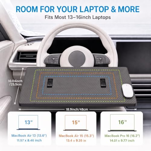 Steering Wheel Tray & Desk, Car Laptop Desk & Seat Gap Organizer - Image 6