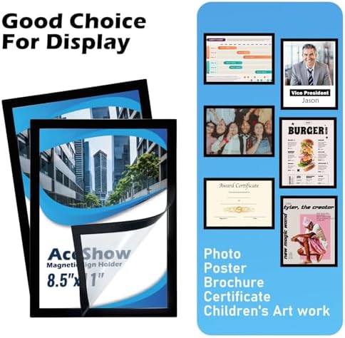 Magnetic Sign Holder,8.5×11 Magnetic Paper Holder,6-Pack,Black - Image 6