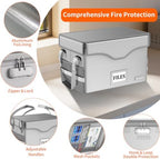 DocSafe 5200°F Fireproof Document Box with Lock,Heat Insulated File Organizer Storage with Pockets,Collapsible Portable Home Office Safe Box with Handle for Hanging Letter/Legal Folders,Silver - Image 4