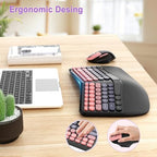 Ergonomic Wireless Keyboard Mouse, Mechanical Gaming Set with Wrist Rest - Image 2