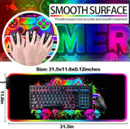 RGB Black Gaming Desk Mat, XL Mouse Pad for Gamer - Image 3