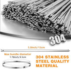 Therwen 1000 Pcs Metal Zip Ties Heavy Duty 304 Stainless Steel, 5.9 Inch - Image 3