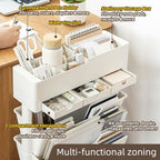 5 Tier Rolling Book Cart Multi-Functional Movable Storage Bookshelves - Image 4