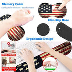 4-Piece Extended Large Mouse Pad Set for Women Men with Retro Flag Design Includes 35.4 x 15.7 XXL Large Mouse Pad Keyboard Wrist Rest Mouse Wrist Support and Coaster for Office Home - Image 6