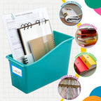 Jinei 24 Pack Book Bins for Classroom with Name Labels, Blue and Green - Image 5