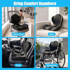 Ergonomic Seat Cushion for Office Chairs Lumbar Support Pillow, Black - Image 6