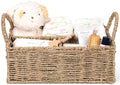 Diaper Caddy Organizer, Hand Rattan Nursery Baby Basket Changing Table Organizer for Baby Essentials, Baby Shower Gifts, Versatile Shelf Basket Bathroom/Kitchen Organizer (Natural Beige, L) by Klippehop