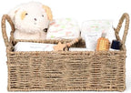 Diaper Caddy Organizer, Hand Rattan Nursery Baby Basket Changing Table Organizer for Baby Essentials, Baby Shower Gifts, Versatile Shelf Basket Bathroom/Kitchen Organizer (Natural Beige, L) by Klippehop