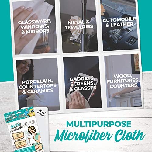 Molly's Marvelous Cloth, Streak-Free, Lint-Free Microfiber Cleaning Cloth, Polishing Cloth for Glass, Stainless Steel, Use for Kitchen, Bath, Cars, Detailing, Reusable (15.75" by 16") (15pk, White) - Image 2